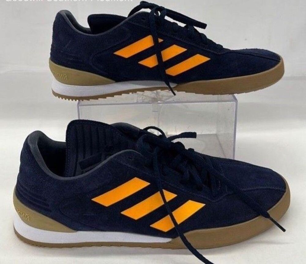 Adidas Gosha Rubchinskiy Style Suede Sneakers Navy Orange Gum Sole Sz 10 No Box